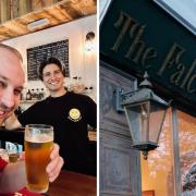 TV star Tom Rosenthal called into The Falcon, in Micklegate, last night and got behind the bar