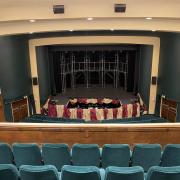 The view of the stage from the upper deck at Joseph Rowntree theatre