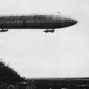 A German Zeppelin pictured lifting off from a base in Germany