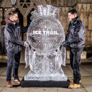A 2024 Ice Trail sculpture was revealed in front of York Minster last month (January 2024)