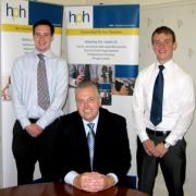 From left, apprentice Mathew Clough, Robert Woolley partner at HPH, and apprentice Oliver Butterfield