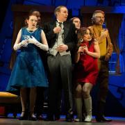 Ellie Leach, front right, as interior designer Annabel Scarlett with fellow cast members in Cluedo 2, on tour at York Theatre Royal next Tuesday to Saturday. Picture: Alastair Muir