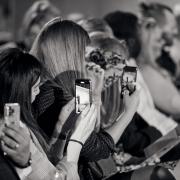 The crowd take photographs during last year's York Fashion Week
