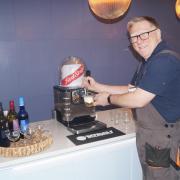 One man takes advantage of the beer on tap at The Hall, Thornton-le-Dale