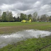The Air Ambulance was spotted in Bootham Park at 1.25pm today