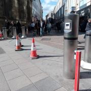 Cones in place of security bollards at the start of Spurriergate in York. Photo by Chris Rainger