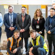 York College staff and apprentices meeting with Persimmon after the bricks donation