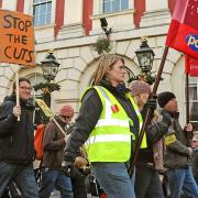 Hundreds of public sector workers went on strike over reforms to pensions