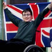 George Conway, who is a pupil at Easingwold School and suffers from a rare muscular disease which confines him to a wheelchair