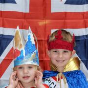 Kate Setchel and Leo Gledhill during a Jubilee party at Station House nursery in Dunnington
