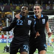 Danny Welbeck (left) scored the vital goal as England won a thriller in Kiev