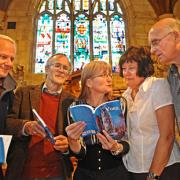 York 800 book launch and reading event at the Guildhall. From left are Michael Hildred, John Gilham, Rose Drew, Sue Whittaker and Alan Gillott