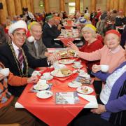 The Lord Mayor of York, Coun Keith Hyman, joins in the fun during the Christmas Cheer event at the Assembly Rooms, with, from left, Edeltraud Ludwig, Colin Foster, Joyce Foster, Beryl Lockwood and Patricia Hawksby