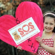 Six-year-old Freya Popplewell, from York, who has two holes in her heart, joined in the campaign to keep children’s heart surgery in Leeds