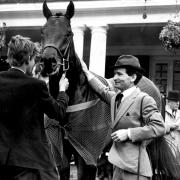 Dringhouses trainer Joe Mulhall welcomes First Phase into the winner’s enclosure at York races – his first winner on Knavesmire – in May 1968
