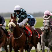 Montefeltro, ridden by Robert Tart, front centre, wins the Tote Super Trifecta Irish Cesarewitch at the Curragh. Pictures: Brian Lawless/PA Wire