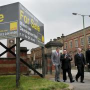 Meeting at the former Terry's factory site in York (from left) Paul Newman of David Wilson Homes, City of York Council leader Coun James Alexander, Coun Dave Merrett and Ben Ward of Henry Boot Ltd Developments