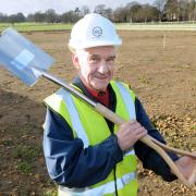 Jack Berry,  vice-president of the Injured Jockeys’ Fund, is pictured at the ground breaking ceremony on the site of Jack Berry House in Malton