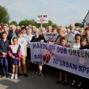 Earswick residents pictured in July, protesting about housing plans in their area
