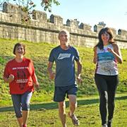 Press runners practise for the Yorkshire Marathon; from left, Rachel McMahon, editor Steve Hughes and business editor Laura Knowlson