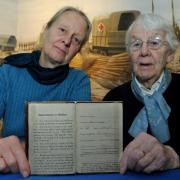 With Ronald Priestman’s pay book at York Castle Museum are his granddaughter Laura Potts and daughter Elizabeth Potts