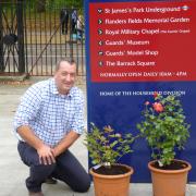 Ian Roger with some of the roses at barracks