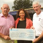Sophie McGill, who is pictured with former manager Nigel Worthington, far right, and Richard Adams, president of the York City vice-presidents