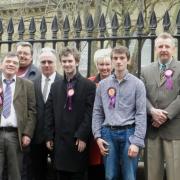 Ukip party members outside City of York Council’s West offices ahead of their campaign launch
