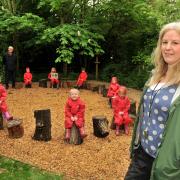 Nursery teacher Claire Hennigan, who has been nominated for a York Community Pride Award seen with some of her pupils in the Secret Garden at Yearsley Grove Primary School