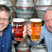 Paul Crossman and Jon Farrow at The Slip in 2015. They may soon be producing their own beer.