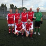 NATIONAL POWER: The York City walking football team that reached the English finals at St George's Park. Pictured (left-to-right, back row) are Jeremy Reed, Richard Murray, Terry Norland, Martin Woof, Mike Kelley; (front row) Neil England, Thomas Gillon.