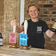 Michelle Palmer Wheeler behind the bar at Brass Castle's Taproom. Pictures: Nigel Holland