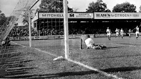 12/10/74 - York City 3, Bristol Rovers 0: Seal's shot beats Eadie to register City's first goal.
