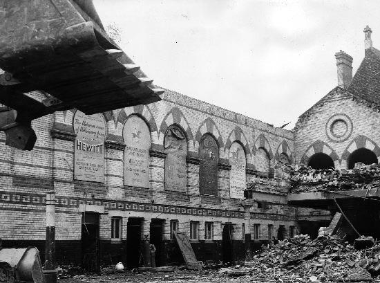 Botterills Horse and Carriage depository, on Rougier Street / Tanner's Moat is demolished in 1962. Some of the arches are still visible next to The Maltings pub.

