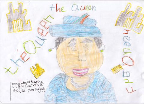 Billy Beevers, seven, of Kexby, York, a pupil of Elvington Primary  School drew this picture of the Queen