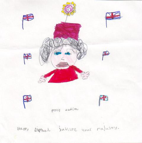 Molly Hudson, five, of Bootham, York, who attends Clifton Green School, drew this picture of the Queen