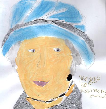 A portrait by Katie Judson, aged seven, of Rawcliffe