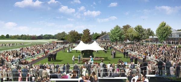 An artist’s impression of York Racecourse’s parade ring showing the new features of a proposed £5 million redevelopment scheme
