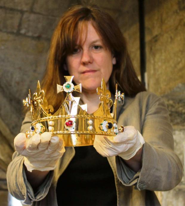York Press: Jane Stockdale of York Archaeological Trust with the crown which is on display
