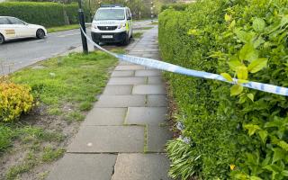A police cordon at the scene this morning