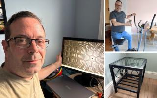 Thrifty dad Darren Leeming, 54, of York, decorated his house with free furniture from Facebook Marketplace. Picture: SWNS