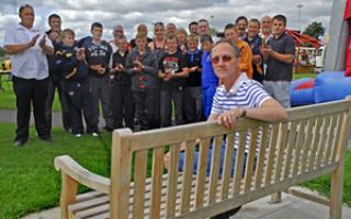 Ronnie Hamilton in the seat dedicated to the memory of his son, Sean, at York Acorn Rugby Club