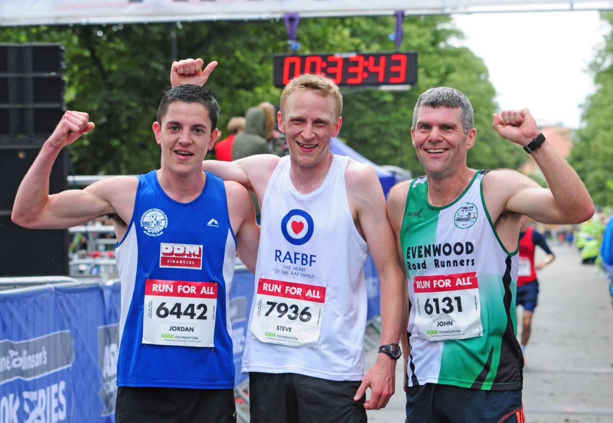 York 10K run for all.  The first 3 male finishers, Jordan Skelly (second) Steve Robinson (first) and John Clifford (third).
Picture: Anthony Chappel-Ross