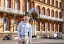 Keane Duncan outside Scarborough's Grand Hotel which he has pledged to buy and renovate