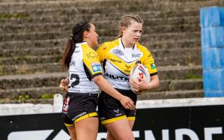 Emma Kershaw (right) scored a quartet of tries as York Valkyrie claimed a 28-8 victory against a resilient Barrow Raiders.