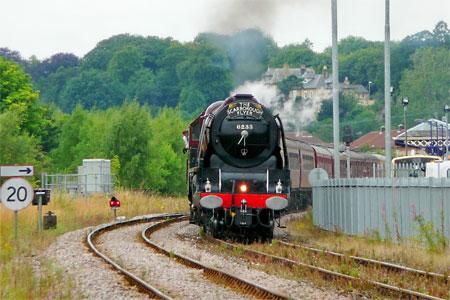 Scarborough Flyer passing through Malton featuring the Duchess of Sutherland loco. Picture: Nick Fletcher