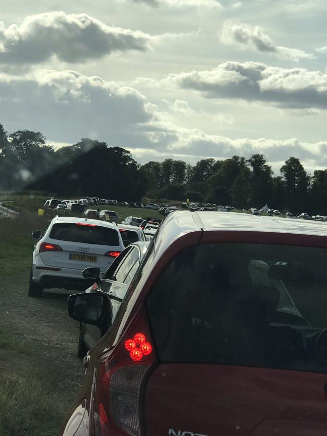 Cars stuck in traffic jams trying to get out of the Countryfile Live car park