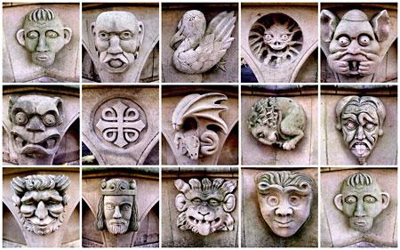 The many faces found in the Minster garden. Picture: Mark Prime
