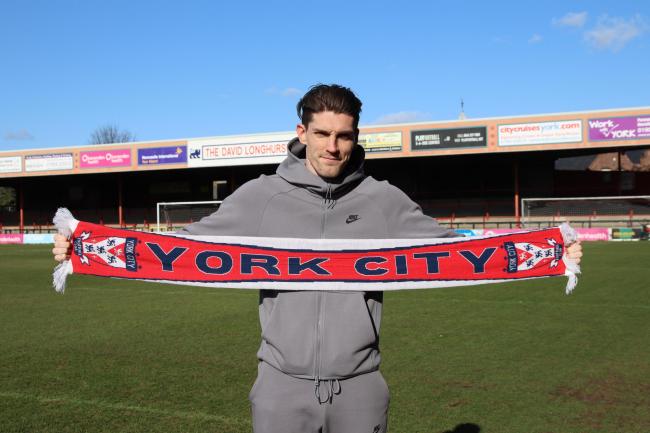Sam Jones has joined York City on loan until the end of the season. Picture: York City FC