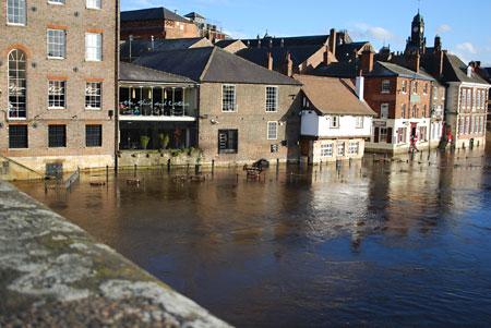 Floodwater on King's Staith, York. Picture: Raymond Hutcheon